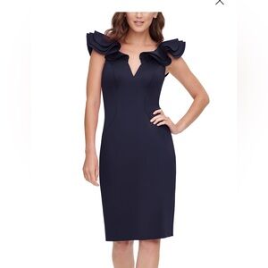 Eliza J Navy Sleeveless Midi Dress
